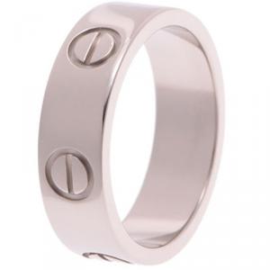 Pre Owned Cartier Astro Love 18k White Gold Ring Size 51