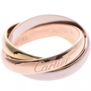 مملوكة مسبقًا Cartier Trinity De Cartier Three Tone 18k Gold Band Ring Size 49