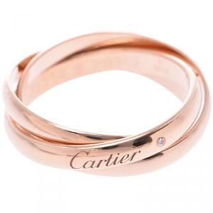 Pre Owned Cartier Trinity Diamond Band Ring Size 54