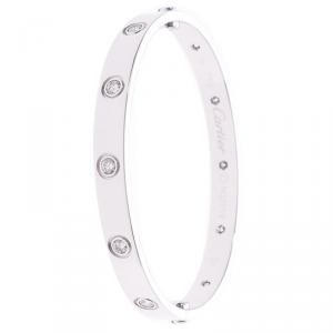 مملوكة مسبقًا سوار كارتييه لوف ألماس ذهب أبيض عيار 18 مقاس 16