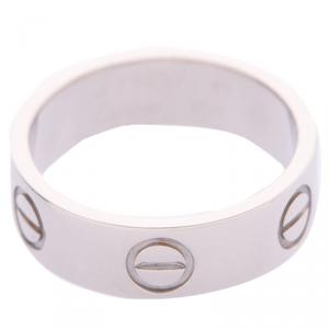 Pre Owned Cartier Love 18K White Gold Band Ring Size 49