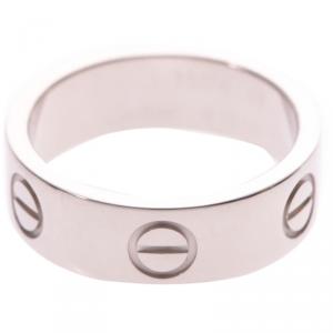 Pre Owned Cartier Love 18K White Gold Band Ring Size 49