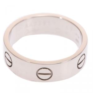 Pre Owned Cartier Love 18K White Gold Band Ring Size 57