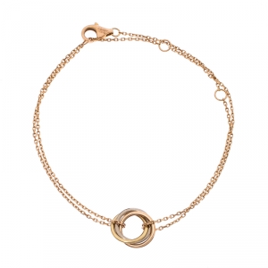 Pre Owned Cartier Trinity Three Tone 18K Gold Chain Bracelet