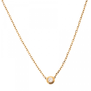Pre Owned Cartier Diamants Légers Diamond 18k Yellow Gold Pendant Necklace