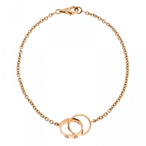 Pre Owned Cartier Love 2 Hoops 18K Rose Gold Bracelet