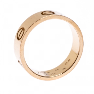 Pre Owned Cartier Love 18K Rose Gold Band Ring Size 55