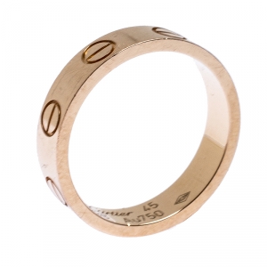 Pre Owned Cartier Love 18K Rose Gold XS Band Ring Size 45