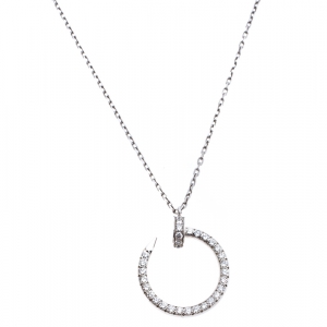 مملوكة مسبقًا Cartier Juste Un Clou Diamond 18K White Gold Pendant Necklace