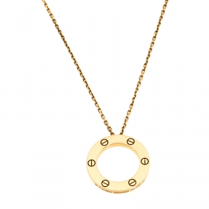 Pre Owned Cartier Love 18K Yellow Gold Pendant Necklace