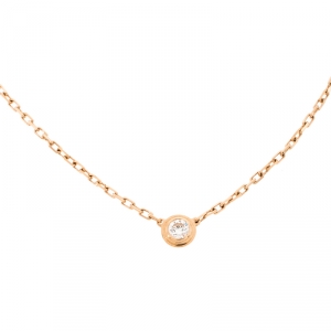 Pre Owned Cartier Diamants Légers De Cartier Diamond 18k Rose Gold XS Necklace