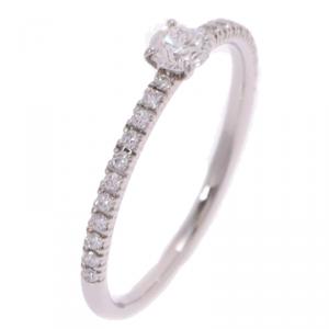 مملوكة مسبقًا Cartier Etincelle De Cartier Solitaire Diamonds Platinum Ring Size 53