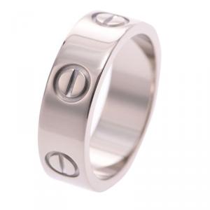 Pre Owned Cartier Love 18K White Gold Ring Size 49