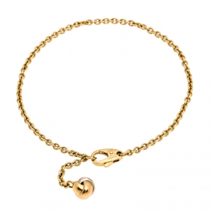 Pre Owned Cartier Trinity Knot Three Tone 18K Gold Chain Link Dangling Charm Bracelet 