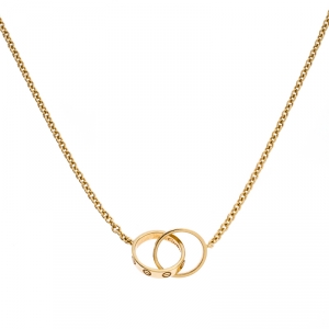 Pre Owned Cartier Love 2 Hoops 18k Yellow Gold Necklace