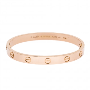Pre Owned Cartier Love 18K Rose Gold Bracelet 16
