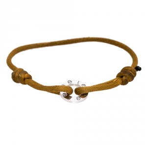 Pre Owned Cartier Love Charity Diamond 18K White Gold Adjustable Cord Bracelet