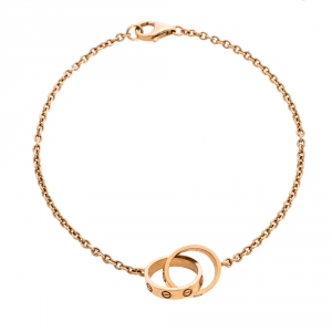 Pre Owned Cartier Love 2 Hoops 18K Rose Gold Bracelet