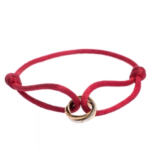 Pre Owned Cartier Trinity De Cartier 18K Three Tone Gold Adjustable Cord Bracelet