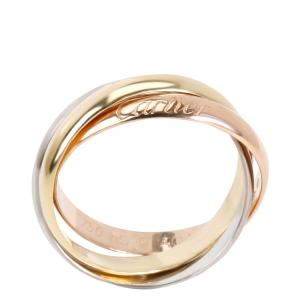 Pre Owned Cartier 18K Three Tone Trinity Ring Size 50