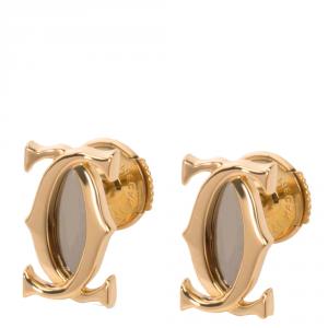 مملوكة مسبقًا Cartier 18K Yellow Gold Double C Logo Earrings