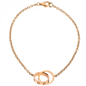 Pre Owned Cartier Love 2 Hoops 18K Rose Gold Bracelet
