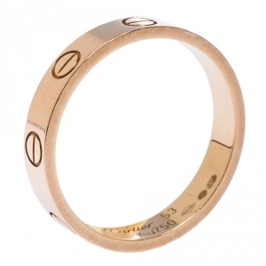 Pre Owned Cartier Love 18K Rose Gold Wedding Band Ring Size 53