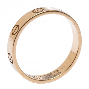 Pre Owned Cartier Love 18K Rose Gold Wedding Band Ring Size 55