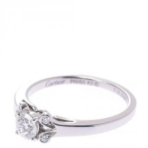 Pre Owned Cartier Ballerine Platinum Diamond Engagement Ring Size 52