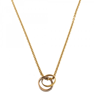 Pre Owned Cartier Trinity Vintage 18K Three Tone Gold Pendant Necklace