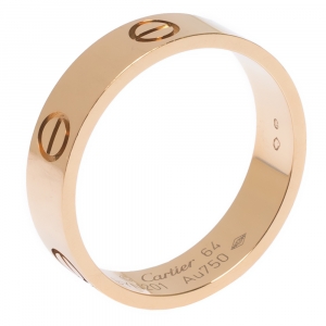 Pre Owned Cartier Love 18K Rose Gold Band Ring Size 64
