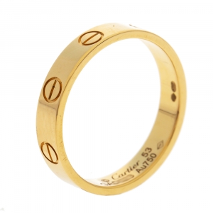 Pre Owned Cartier Love 18K Yellow Gold Wedding Band Ring Size 53