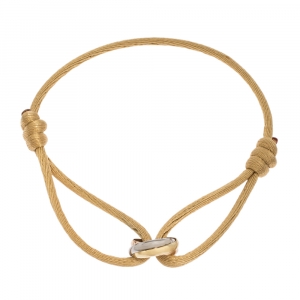 Pre Owned Cartier Trinity De Cartier Three Tone 18K Gold Beige Adjustable Cord Bracelet
