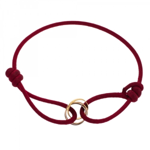 Pre Owned Cartier Trinity de Cartier 18K Three Tone Gold Adjustable Cord Bracelet