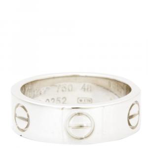 Pre Owned Cartier Love 18K White Gold Ring Size 48