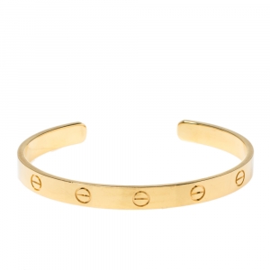 مملوكة مسبقًا Cartier LOVE 18K Yellow Gold Open Cuff Bracelet 18