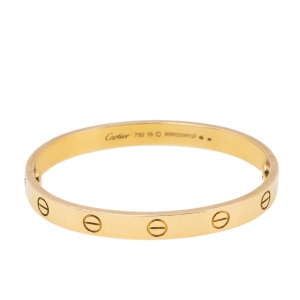 مملوكة مسبقًا Cartier Love 18K Yellow Gold Bracelet 16