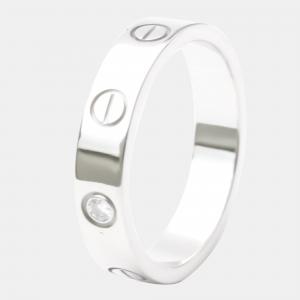 Pre Owned Cartier Love 18K White Gold Diamond Ring EU 51