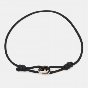 Pre Owned Cartier Trinity Ceramic 18k White Gold Adjustable Cord Bracelet