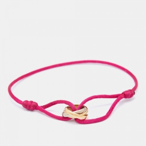 Pre Owned Cartier Trinity 18k Three Tone Gold Adjustable Cord Bracelet