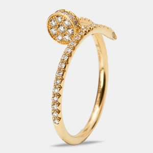 Pre Owned Cartier Juste Un Clou Diamond 18k Yellow Gold Ring Size 57