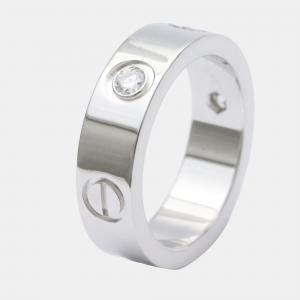 Pre Owned Cartier Love 18K White Gold Diamond Ring EU 51