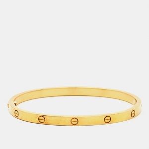 Pre Owned Cartier Love 18K Yellow Gold SM Narrow Bracelet 15