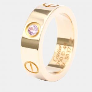 Pre Owned Cartier Love 18K Rose Gold Sapphire Ring EU 49