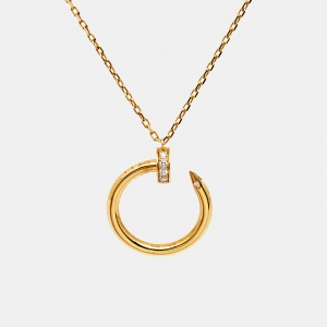 Pre Owned Cartier Juste Un Clou Diamond 18k Yellow Gold Necklace