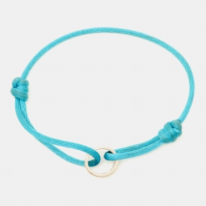 Pre Owned Cartier Love 18K White Gold Blue Adjustable Cord Bracelet