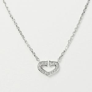 Pre Owned Cartier Heart c 18K White Gold Diamond Necklace 