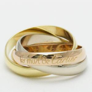 مملوكة مسبقًا Cartier Les Must de Cartier 18K Yellow Rose and White Gold Ring EU 50
