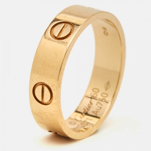 Pre Owned Cartier Love 18k Yellow Gold Ring  Size 60