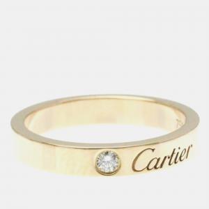 Cartier 18K Rose Gold and Diamond C De Cartier Band Ring EU 49